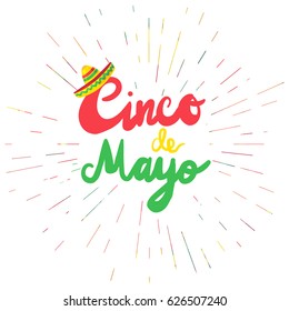 Cinco De Mayo Festival Banner with sombrero. Festival Poster. Vector