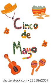 Cinco de Mayo festival card hand drawn