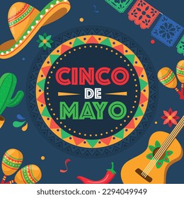 Cinco de mayo festival illustration typography lettering design