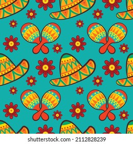 cinco de mayo festival vector seamless pattern