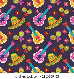cinco de mayo festival vector seamless pattern