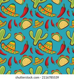 cinco de mayo festival vector seamless pattern