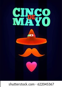Cinco de mayo festive background, poster, banner, flyer, postcard,cover.Vector template
