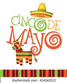 Cinco De Mayo festive design with hand drawn lettering. EPS 10 vector.