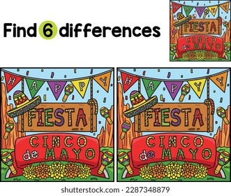 Cinco de Mayo Fiesta Encuentran Las Diferencias