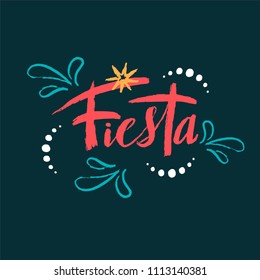 Cinco de Mayo Fiesta hand drawn lettering with decoration elements in grunge style. Mexican holiday, Fiesta party, carnival. For poster, banner, logo, icon,greeting card