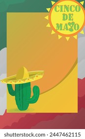 Cinco de Mayo fiesta party vector banner of Mexican holiday. Mexico sombrero hat and cactuses