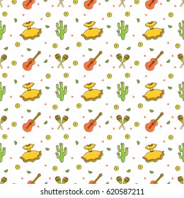 Cinco de Mayo (Fifth of May) seamless pattern.