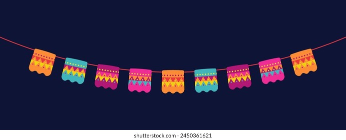 Cinco de mayo flag element. Cinco de mayo flag. Colorful party flags.