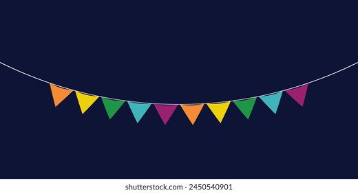 Cinco de mayo flag element. Cinco de mayo flag. Colorful party flags.