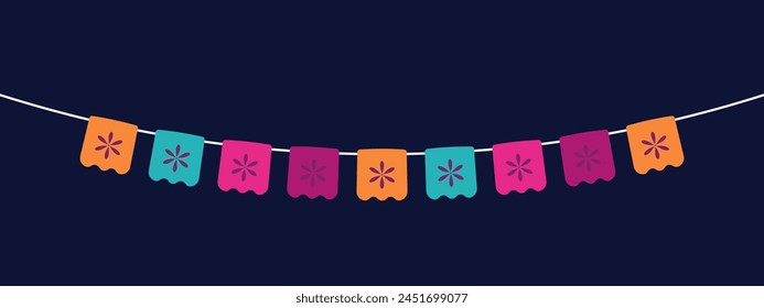 Cinco de mayo flag element. Cinco de mayo flag. Colorful party flags.