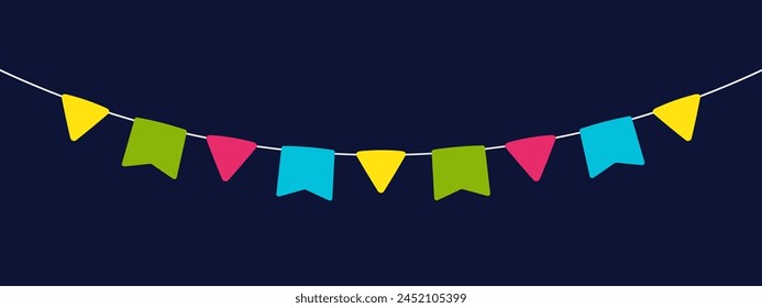 Cinco de mayo flag element. Cinco de mayo flag. Colorful party flags.