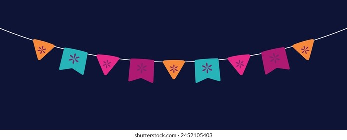 Cinco de mayo flag element. Cinco de mayo flag. Colorful party flags.