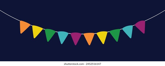 Cinco de mayo flag element. Cinco de mayo flag. Colorful party flags.