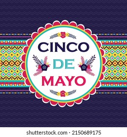 Cinco De Mayo floral ornament decorated pattern background