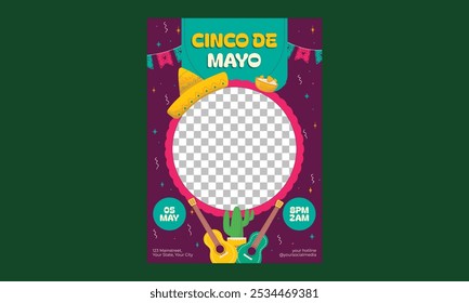 Cinco De Mayo Flyer. Illustration for Banner, Flyer, Invitation, Brochure, Poster