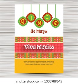 Cinco de mayo flyer with ornaments	