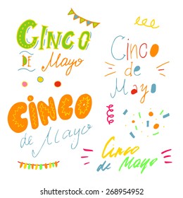 Cinco de Mayo fun hand drawn lettering set