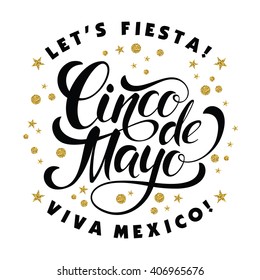 Cinco de Mayo glitzerndes Schriftdesign. Vektorgrafik 