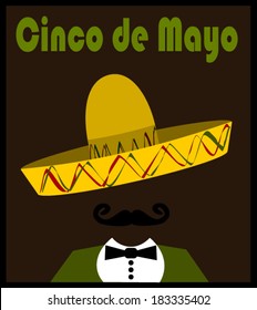 cinco de mayo graphic design with man wearing sombrero