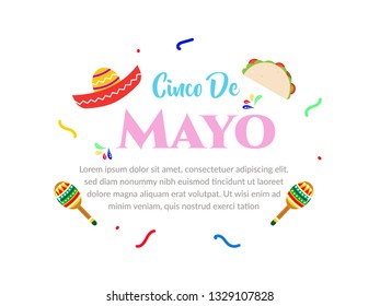 Cinco De Mayo greeting card template. - vector