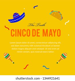 cinco de mayo greeting card. - vector