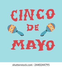 Cinco de mayo greeting card banner. Vector illustration on blue background