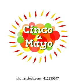 Cinco de Mayo greeting card. Mexican colorful background.