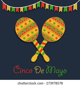 Cinco De Mayo greeting jalapeno, sombrero,cactus, for Mexicans celebration (Happy 5th of May).Eps 10