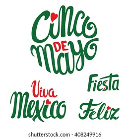 Cinco De Mayo greeting lettering greeting card.Mexico Vector,flat handwritten word,title calligraphy,Cinco De Mayo typography banner.Mexican celebration,Happy 5  May day,holiday,latin Mexico party.