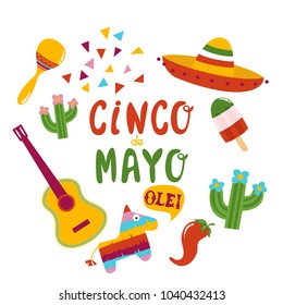 Cinco De Mayo hand drawn lettering design vector illustration perfect for advertising, poster, announcement, invitation, party, greeting card, fiesta, bar, restaurant, menu