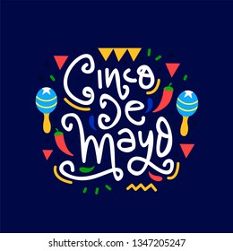 Cinco de mayo hand drawn lettering