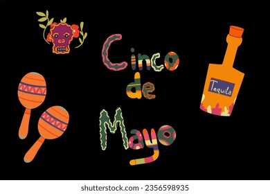 Cinco de Mayo hand drawn Mexico set