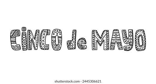 Cinco de Mayo hand drawn lettering vector doodle illustration