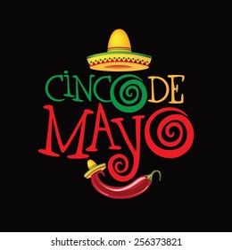 Cinco De Mayo Hand Drawn Lettering Stock Vector (Royalty Free ...