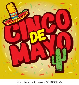 Cinco De Mayo hand drawn lettering design