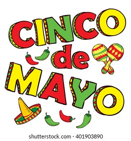 Cinco De Mayo hand drawn lettering design