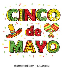 Cinco De Mayo hand drawn lettering design