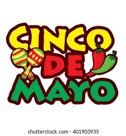 Cinco De Mayo handgezeichnetes Buchstabendesign