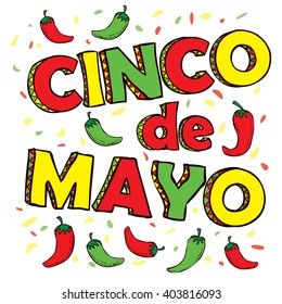 Cinco De Mayo hand drawn lettering design