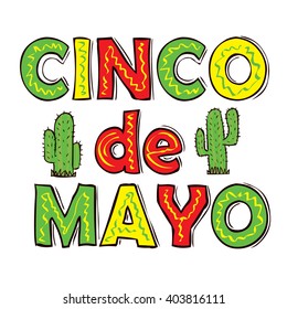 Cinco De Mayo hand drawn lettering design