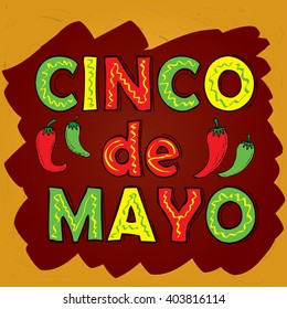 Cinco De Mayo hand drawn lettering design