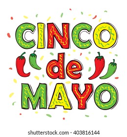 Cinco De Mayo hand drawn lettering design