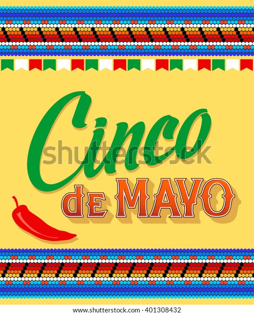 Cinco De Mayo Hand Drawn Lettering Stock Vector (Royalty ...