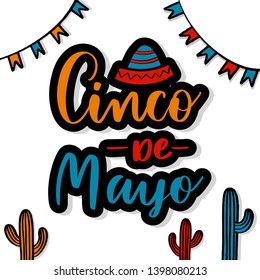 Cinco de Mayo - hand lettering vector