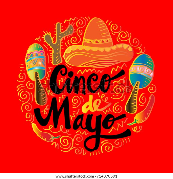 Cinco De Mayo Hand Lettering Poster Stock Vector (Royalty Free ...