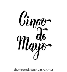 Cinco de Mayo hand made lettering. Vector illustration isolated on white.