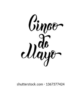 Cinco de Mayo hand made lettering. Vector illustration isolated on white.