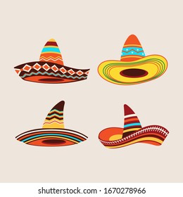 Cinco de Mayo hat or Mexican sombrero hat vector illustration