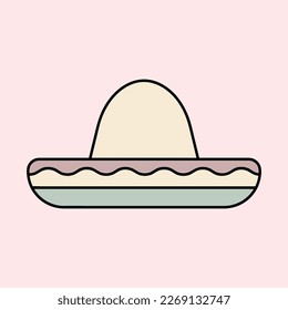 Cinco de Mayo hat. Vector illustration. Mexican hat design, Mexico culture tourism landmark latin and party theme Vector illustration